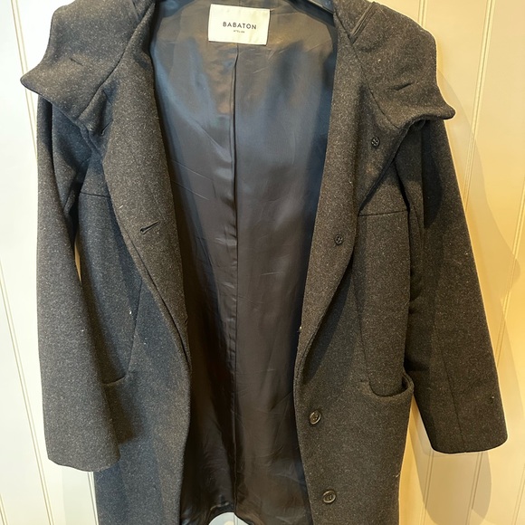 ARITZIA BABATON ATELIER Ladies Women’s Small Grey Wool Hooded Jacket - Picture 4 of 8